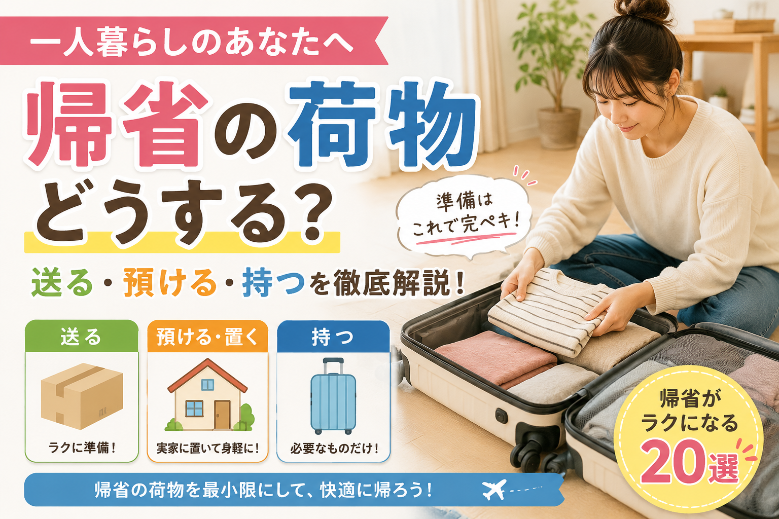 一人暮らし帰省荷物