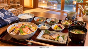 和朝食と温泉宿泊